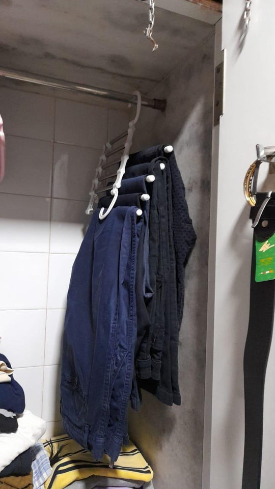 Hanger-5 In 1 Stainless Steel Multifunction Retractable Pants Rack Trouser Hanger(Pack of 1)