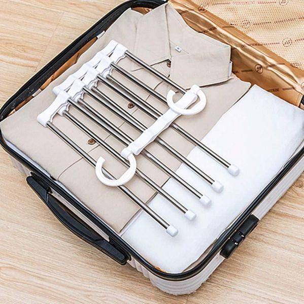 Hanger-5 In 1 Stainless Steel Multifunction Retractable Pants Rack Trouser Hanger(Pack of 1)