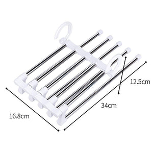 Hanger-5 In 1 Stainless Steel Multifunction Retractable Pants Rack Trouser Hanger(Pack of 1)