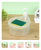 Double Layer 2 in 1 Liquid soap Dispenser with Pump and Sponge | 15 x 16 x 17 CM | Multi-Color
